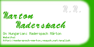 marton maderspach business card